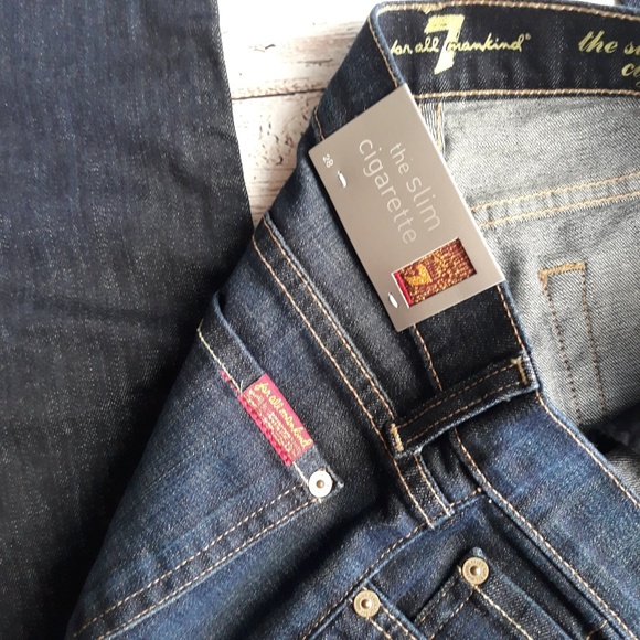 7 FOR ALL MANKIND Slim Cigarette Dark Wash 28 - Picture 6 of 6